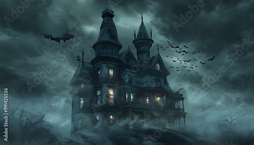 spooky halloween castle