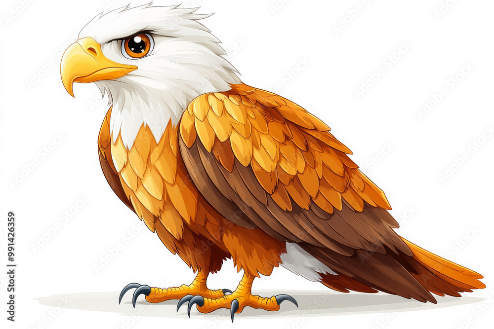 Obraz premium Happy Eagle Cartoon Character for Kids’ Storybooks