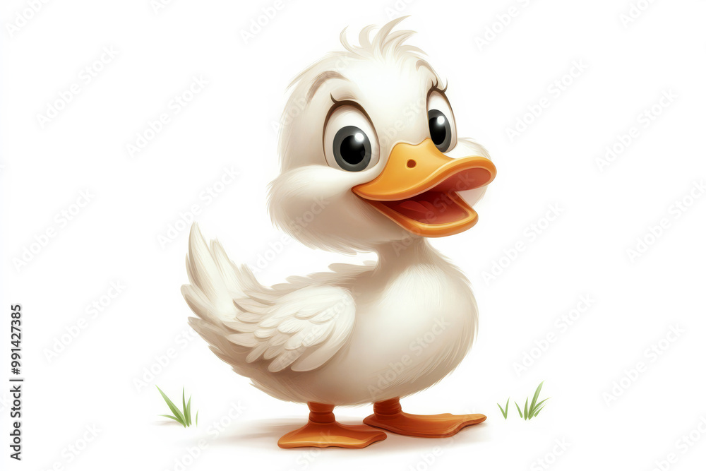 Friendly Duck Cartoon Illustration for Farm-Themed Designs Friendly Duck Cartoon Illustration for Farm-Themed Designs