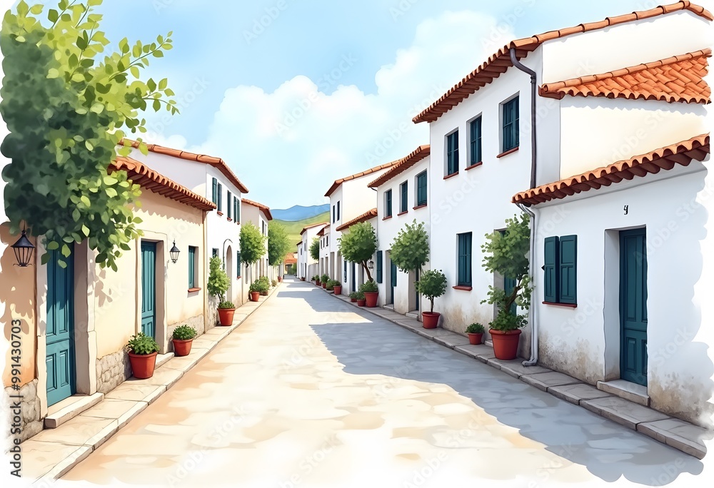 Obraz premium Porto Cervo, Sardinia, Italy. A street in the center of Porto Cervo