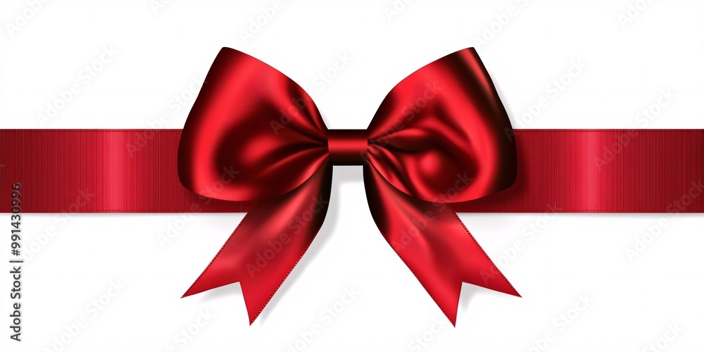 A vibrant red ribbon bow, perfect for gift wrapping or decoration, showcasing a glossy finish and elegant design. A vibrant red ribbon bow, perfect for gift wrapping or decoration, showcasing a glossy finish and elegant design.