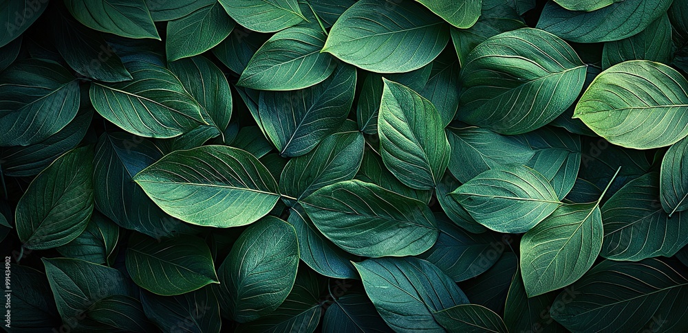 custom made wallpaper toronto digitalA close-up of lush green leaves with visible veins.