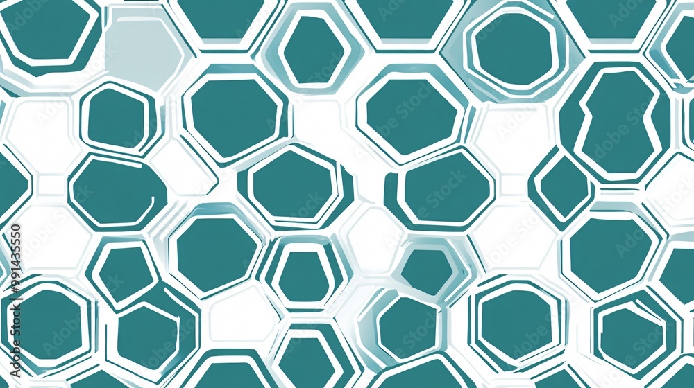 Abstract background with teal and white hexagonal pattern. Abstract background with teal and white hexagonal pattern.