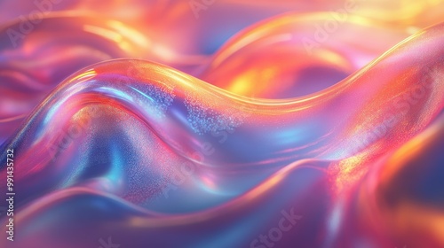 Wallpaper Mural Ethereal glass and light motif with striking holographic elements flowing forms, and iridescent details for a sophisticated design Torontodigital.ca