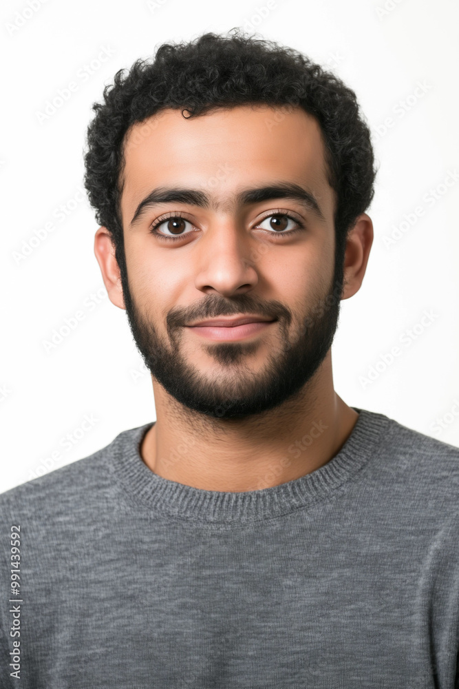 Foto für Personalausweis - Junger Mann aus Syrien mit Bart Foto für Personalausweis - Junger Mann aus Syrien mit Bart