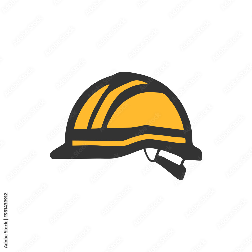 Fototapeta premium Yellow safety helmet drawing for construction 
