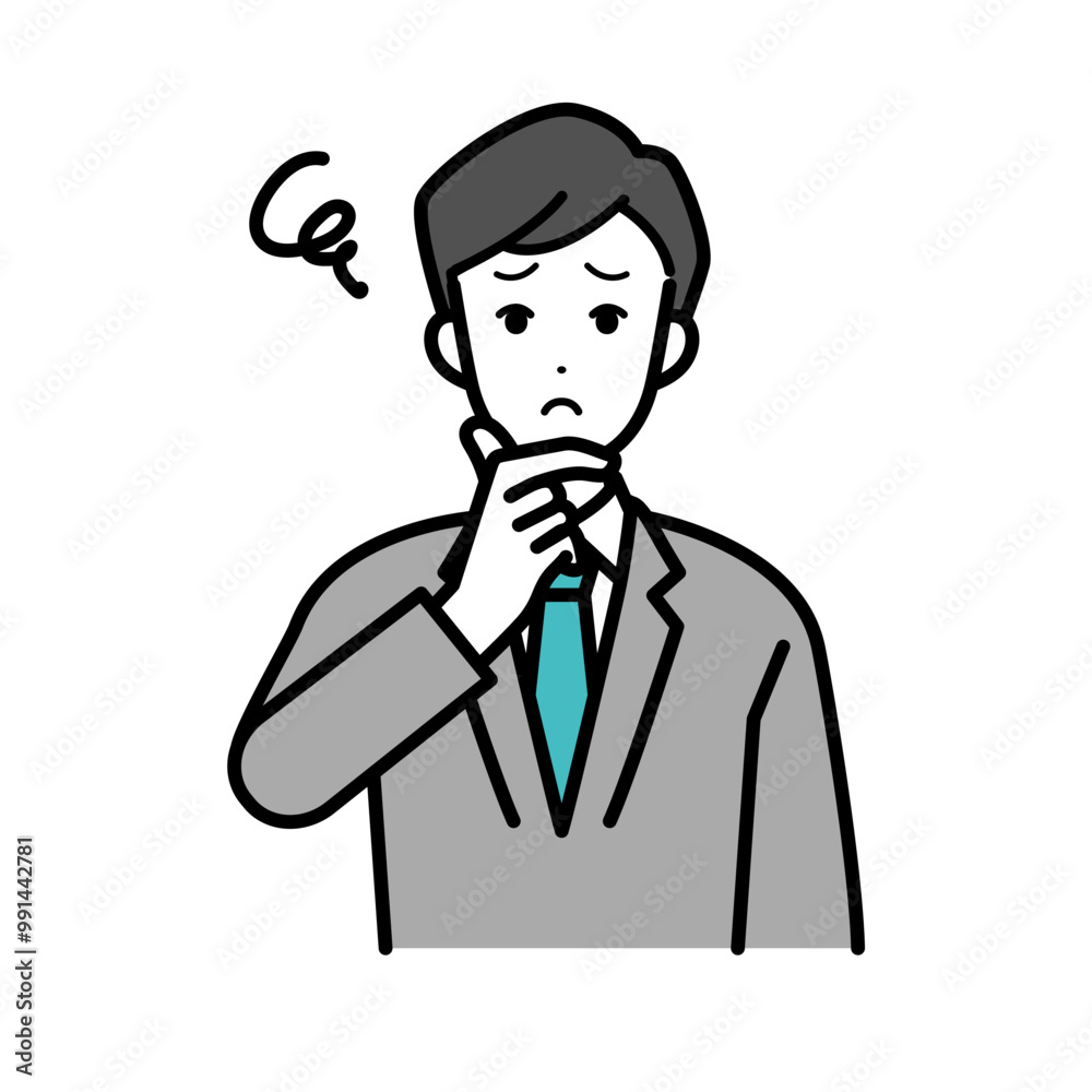 Illustration of businessperson man in trouble.
Illustration of businessperson man in trouble.
