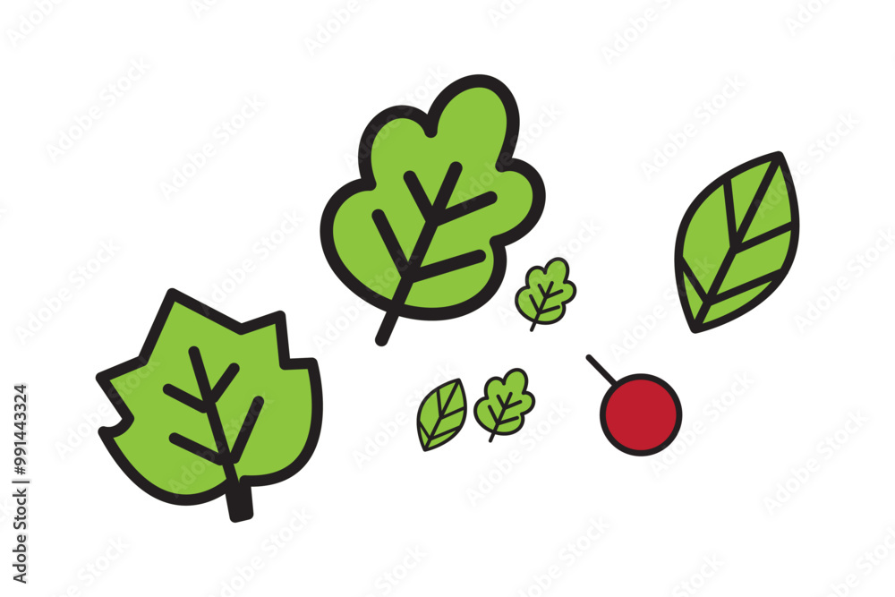 Vector set of decorative autumn leaf silhouettes. Vector set of decorative autumn leaf silhouettes.