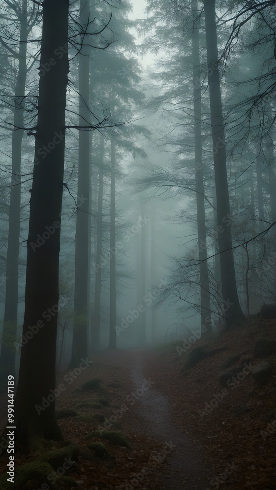 Obraz premium fog in the forest