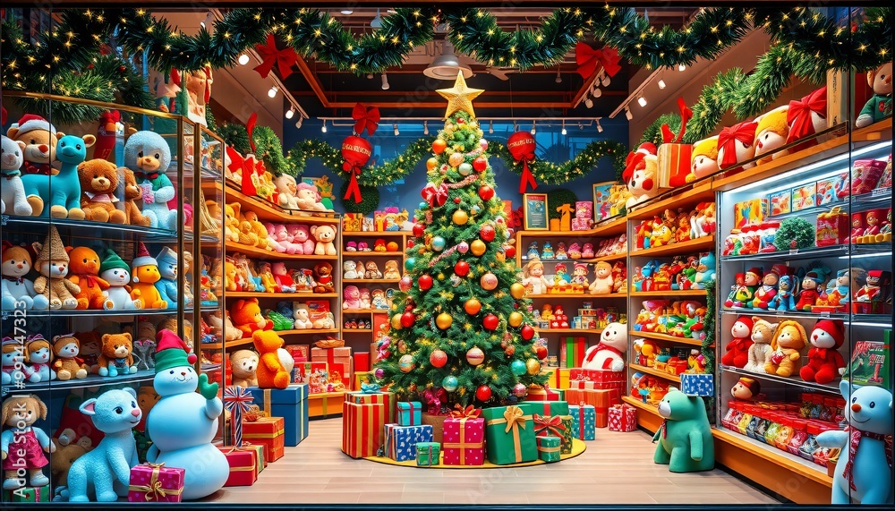 Magasin de jouets décoré pour Noël Magasin de jouets décoré pour Noël