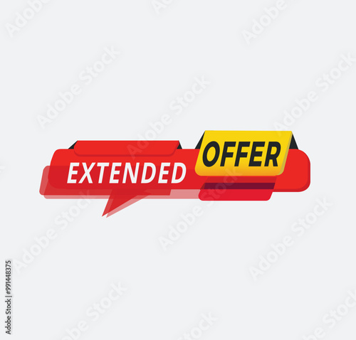 Extended offer, Color Sticker. Promotional banner, promo element Marketing announcement. vector illustration.
