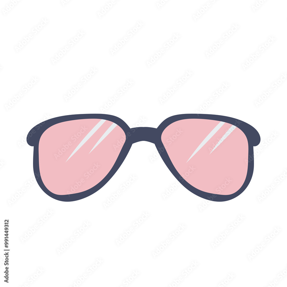 Fototapeta premium Cycling sunglasses in flat design. Sport goggles for biking, fashion eyewear. Vector illustration isolated.