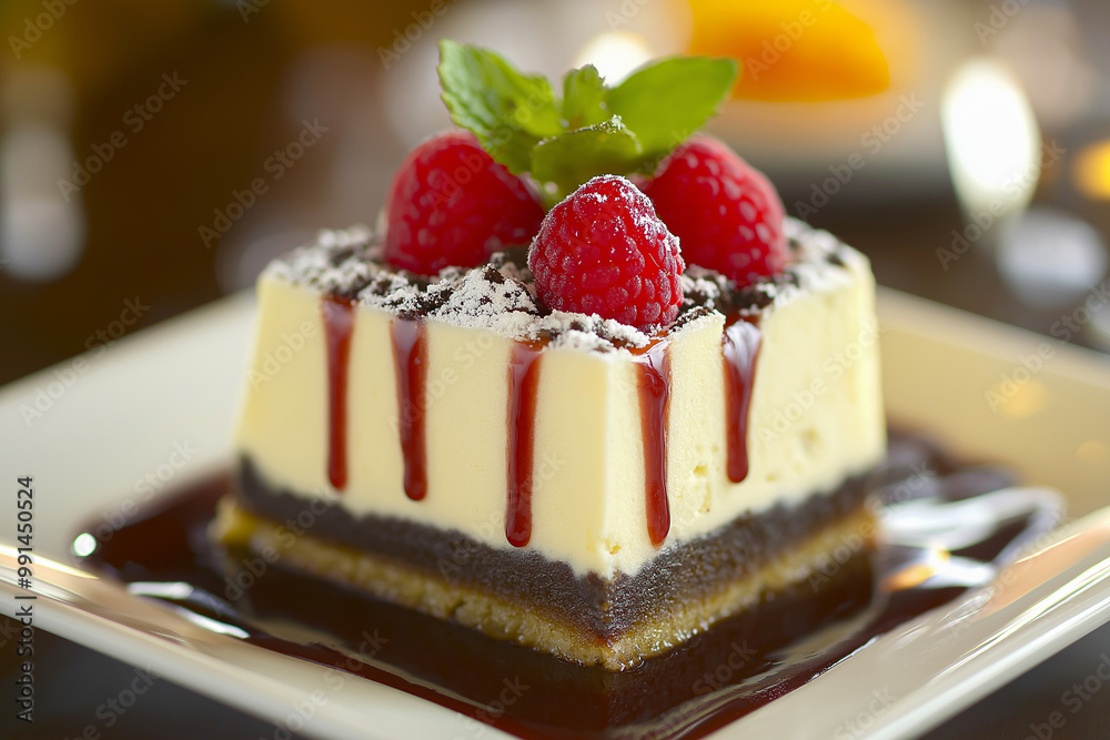 Dessert souffle with Berries, A delicious healthy treat. Image for Menu design of bars, cafes, restaurants Dessert souffle with Berries, A delicious healthy treat. Image for Menu design of bars, cafes, restaurants
