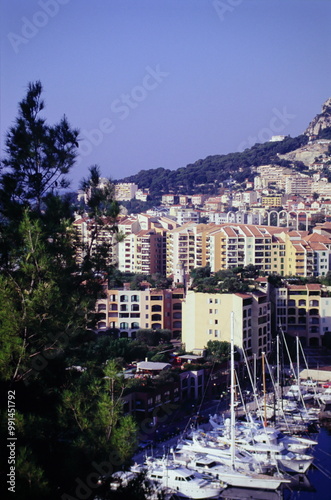 View of Port of Fontvieille of Monaco during 1990s