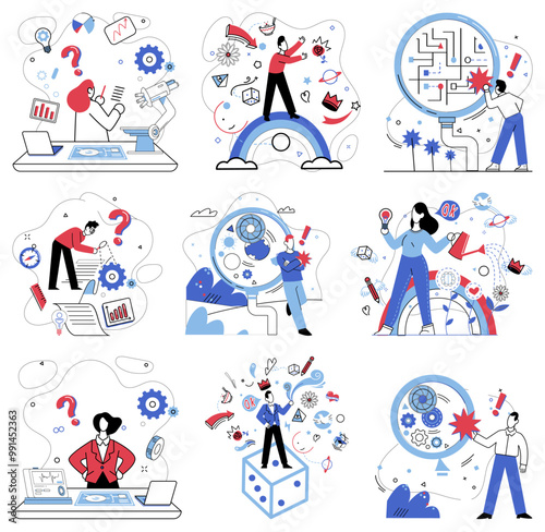 Mental processing vector illustration. Mental processing is engine driving vehicle intelligent analysis In realm cognition, mental processing is architect conceptual ideas Thoughtful inspection