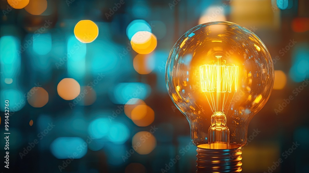 An abstract shot of a light bulb's filament glowing with a blurred background providing ample room for text. An abstract shot of a light bulb's filament glowing with a blurred background providing ample room for text.