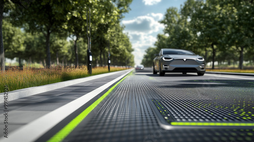 A road designed to charge electric cars wirelessly as they drive.