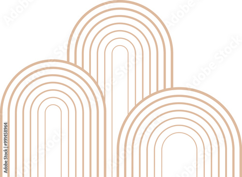 Linear Abstract Chinese Waves or Mountains
