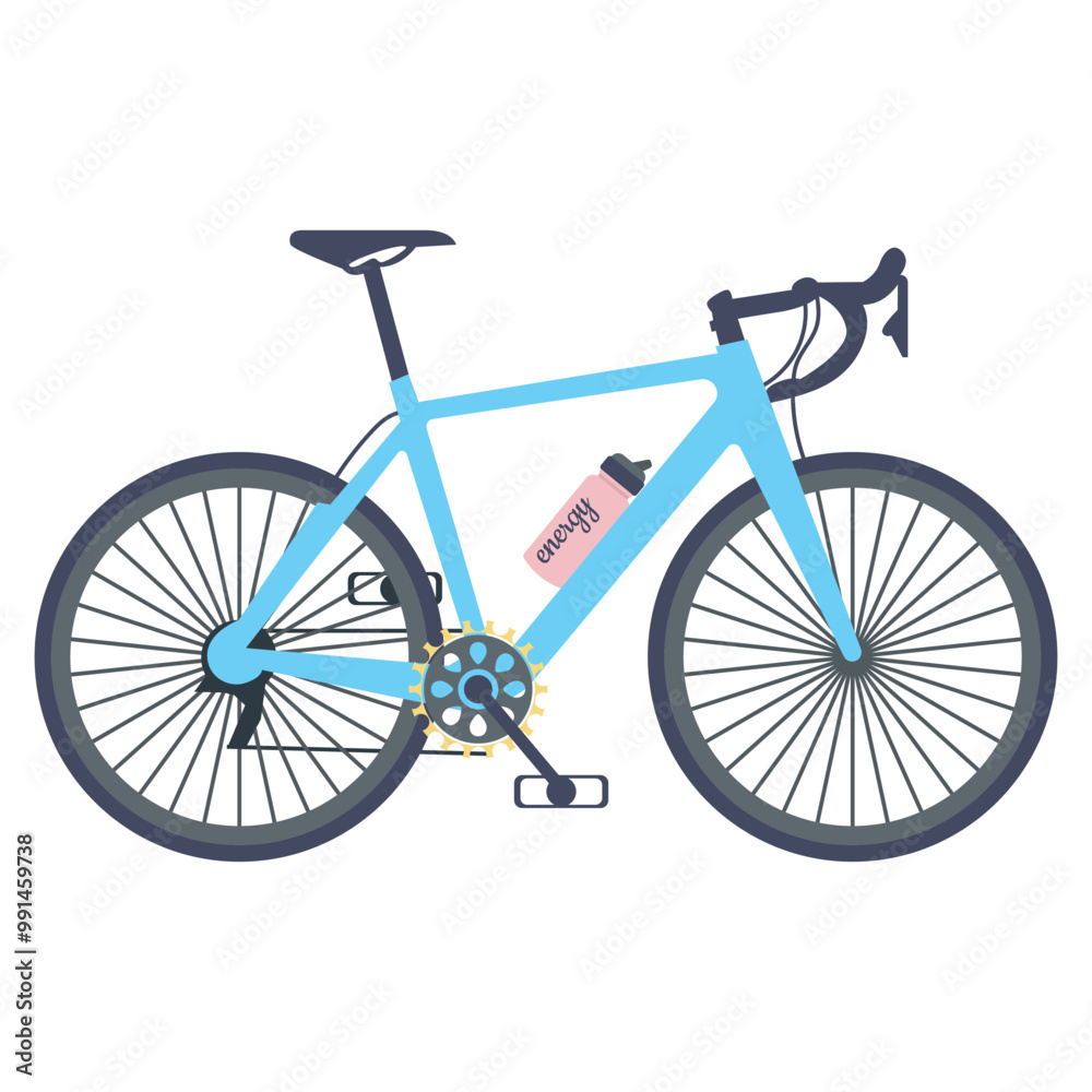 Obraz premium Mountain bike in side view in flat design. Cycling bicycle, biking vehicle. Vector illustration isolated.