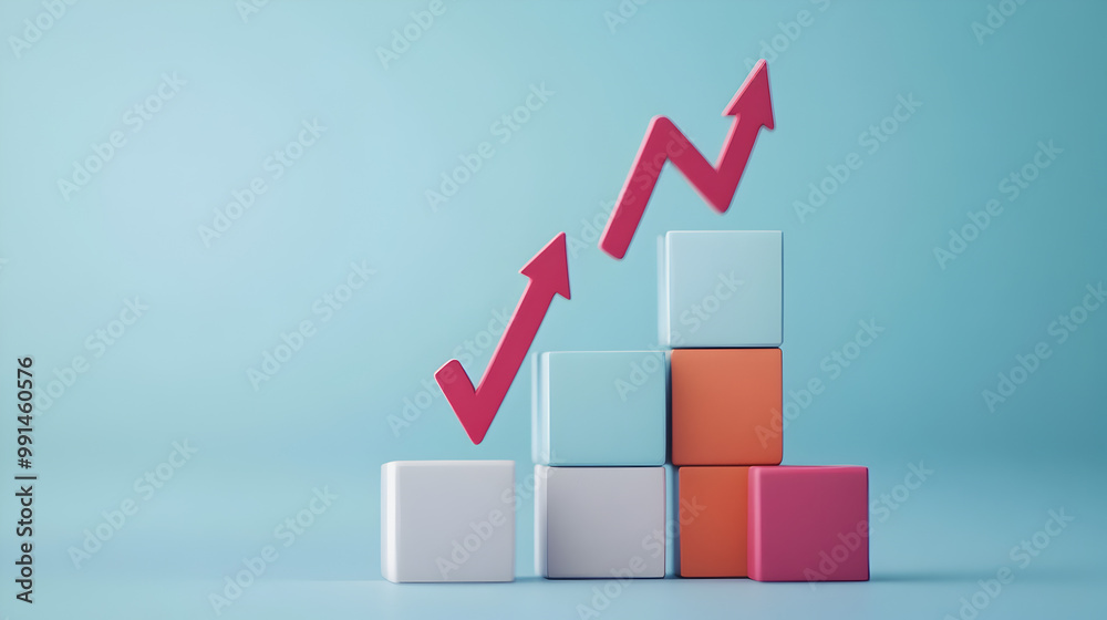 © CSRRDRGZ - cubos de madera de colores simulando una grafica en crecimiento con flechas hacia arriba exito en los negocios aumento en las ventas estrategias de ventas © CSRRDRGZ - cubos de madera de colores simulando una grafica en crecimiento con flechas hacia arriba exito en los negocios aumento en las ventas estrategias de ventas