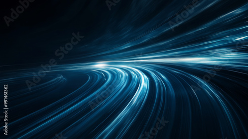 A futuristic, dark blue background with blurred lines and streaks of light. This design suggests speed, movement, and high technology. It's perfect for templates that need a dynamic look.