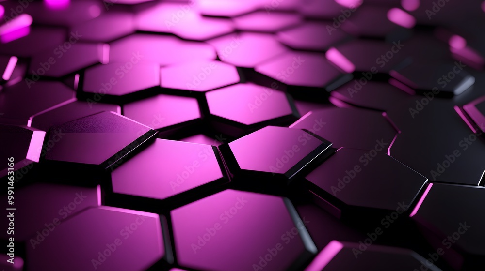Abstract Pink and Black Geometric Hexagon Pattern Abstract Pink and Black Geometric Hexagon Pattern