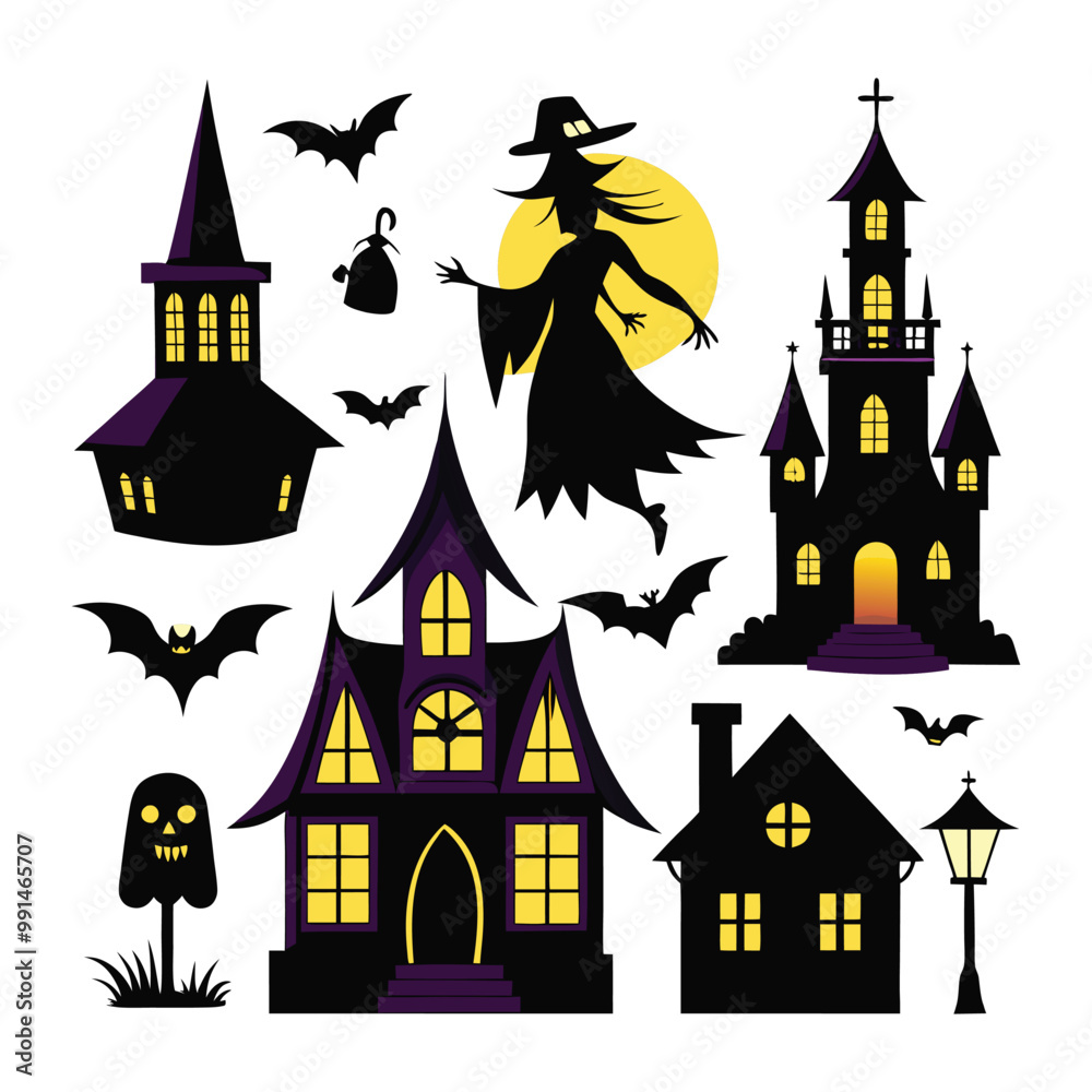 Spooky Halloween 2024,vector Set: Festive and Creepy Illustrations Spooky Halloween 2024,vector Set: Festive and Creepy Illustrations