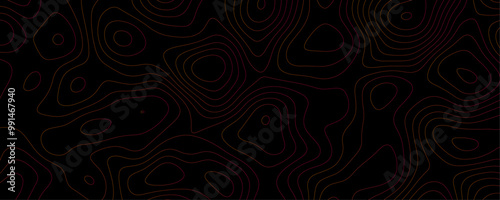 Topographic Landscape Illustration A Black Silhouette Map Design with Contour Lines and Altitude Patterns in a Vertical Story Template
