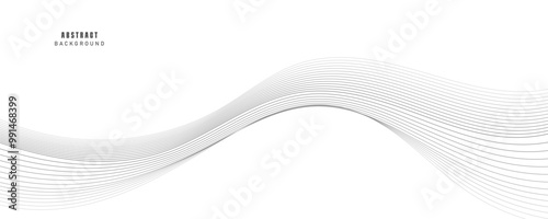Wave lines vector illustration. Curve wave seamless pattern. Line art striped graphic template.