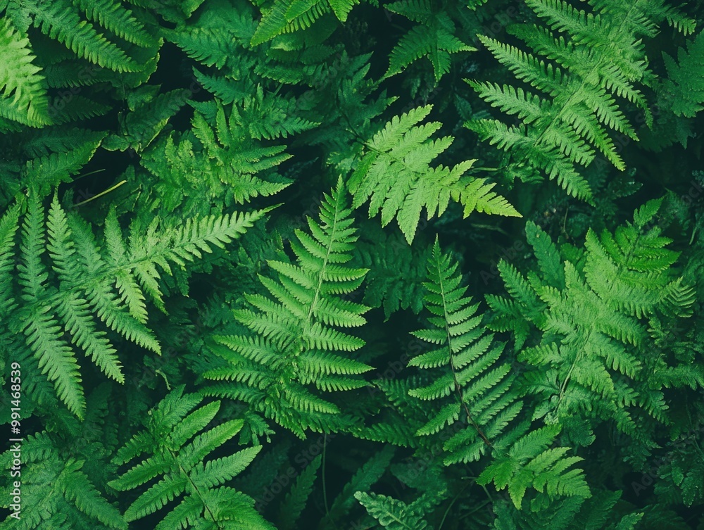 Obraz premium Lush Ferns in a Forest Setting