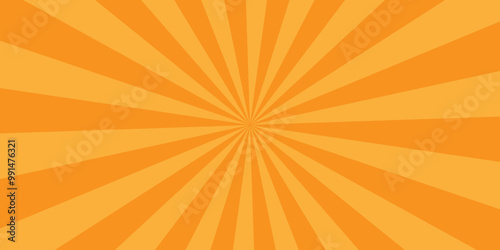 Vector minimal spiral geometric sunburst ray texture. vintage sunray circle radial luxury explosion light orange starburst background. surface copy for text used banner, poster, cartoon background.