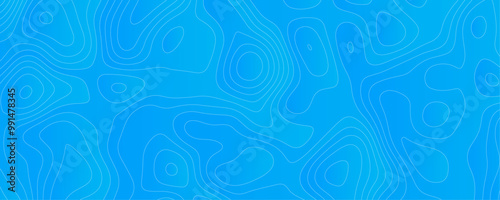 Topographic Ocean Design A Digital Contour Map with Relief Lines and Geographic Depth Illustration for Sea and Land Exploration 