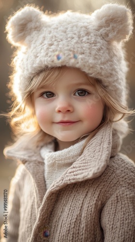 Little girl in a fluffy costume