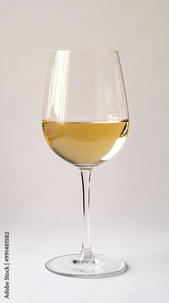 Vertical photo of a white wine glass on a white background Vertical photo of a white wine glass on a white background