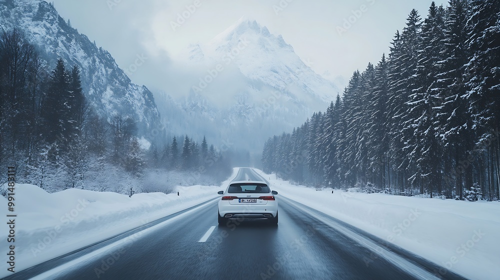 white car drive on mountain road landscape in winter Nature scenery on highway in green mountains Winter travel on black asphalt road Car driving in the beautiful nature of Europe Bava : Generative AI white car drive on mountain road landscape in winter Nature scenery on highway in green mountains Winter travel on black asphalt road Car driving in the beautiful nature of Europe Bava : Generative AI