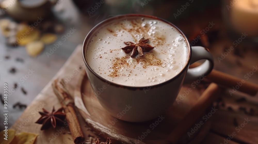 Velvety hot chai tea latte. Velvety hot chai tea latte.
