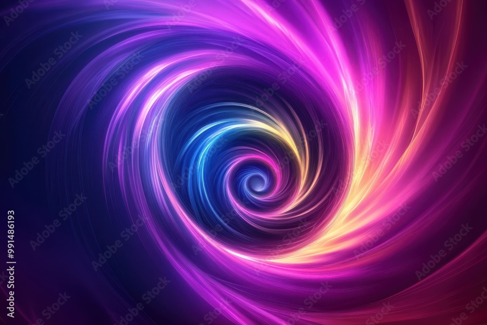 Abstract Swirling Neon Lights in Pink, Blue, and Yellow Abstract Swirling Neon Lights in Pink, Blue, and Yellow