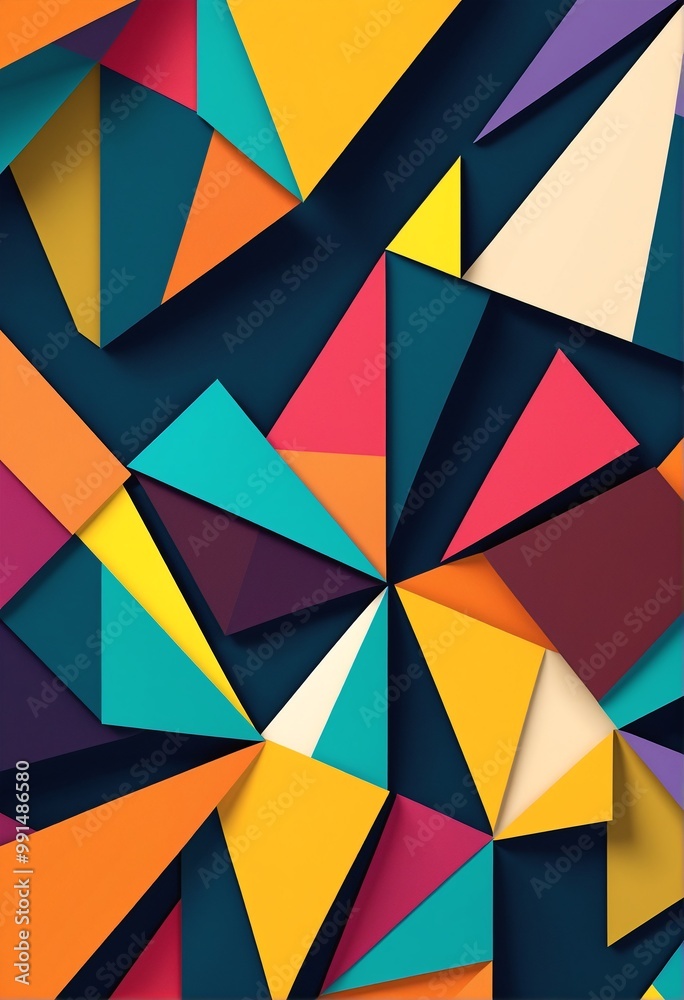vibrant abstract geometric pattern with colorful triangles and squares vibrant abstract geometric pattern with colorful triangles and squares