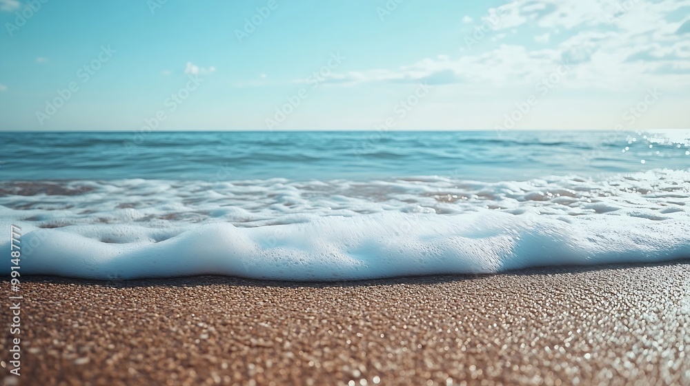 Obraz premium Empty sea and beach background with copy space : Generative AI
