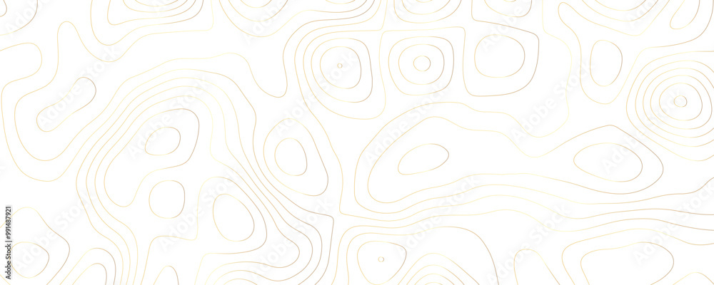 Wavy Topographic Art An Abstract Geometric Illustration of Land Contours and Trails in Gold Line Sketch and Wide Landscape Design Wavy Topographic Art An Abstract Geometric Illustration of Land Contours and Trails in Gold Line Sketch and Wide Landscape Design