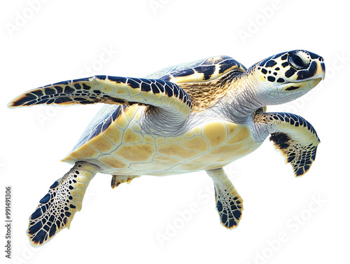 a sea turtle swimming in the water photo