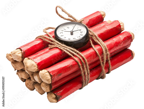 Fototapeta a clock on a bundle of dynamite