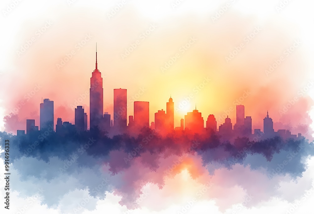 Fototapeta premium silhouette of town at midnight with sky background, vector 