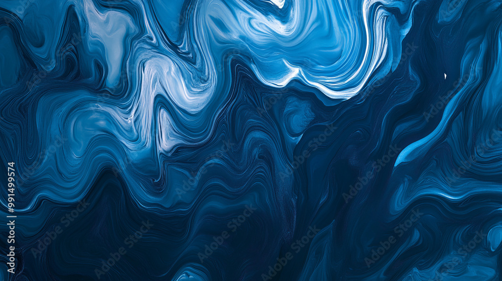 An abstract swirling pattern of deep blues and turquoise, mimicking an aerial view of ocean waves or marble texture. An abstract swirling pattern of deep blues and turquoise, mimicking an aerial view of ocean waves or marble texture.