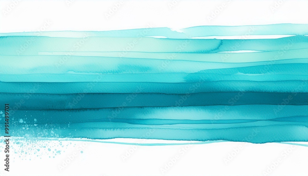 Aquamarine watercolor strip multilayered Aquamarine watercolor strip multilayered