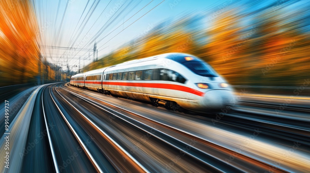 A dynamic shot of a train speeding along the tracks, with a blur effect to emphasize motion, showcasing the thrill of rail travel in action. A dynamic shot of a train speeding along the tracks, with a blur effect to emphasize motion, showcasing the thrill of rail travel in action.