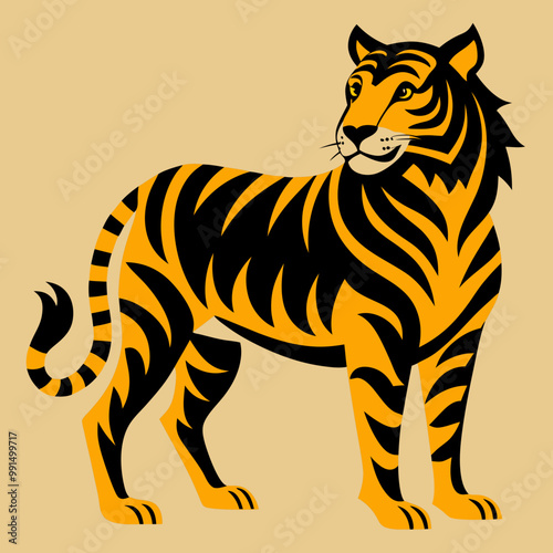 tiger on white background