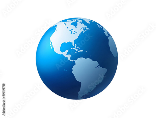 a blue and white globe
