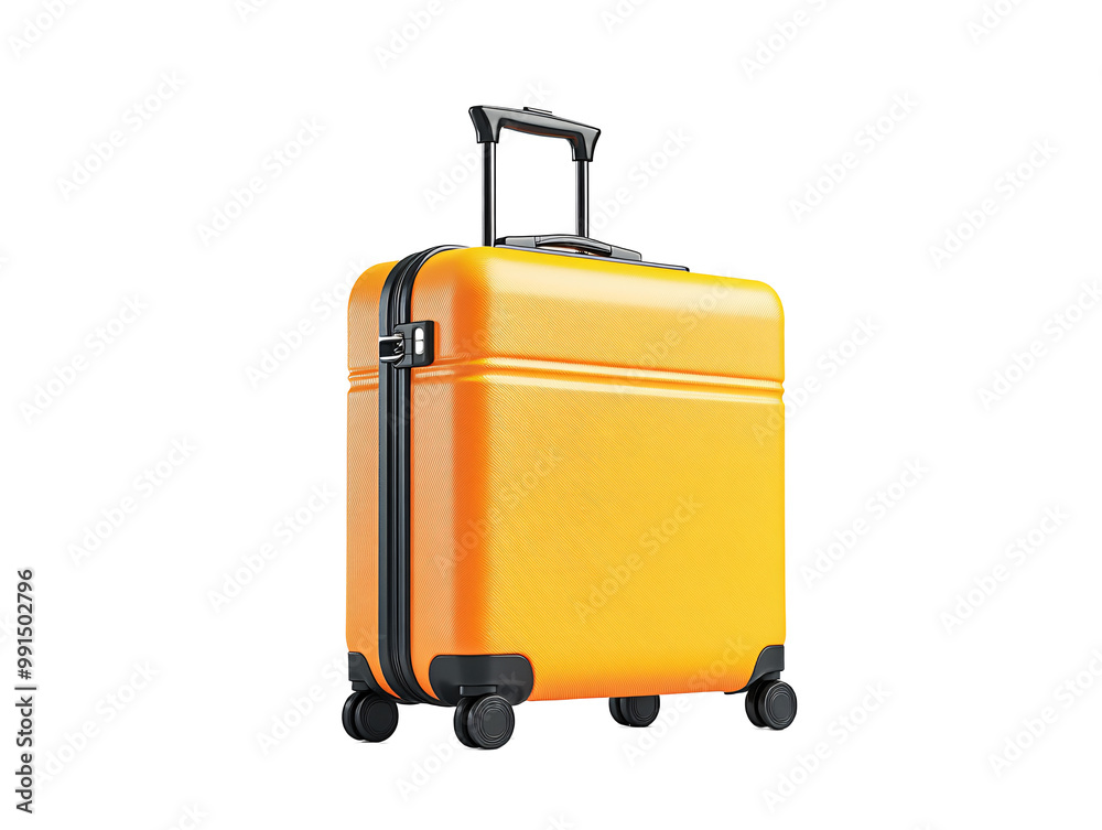 a yellow suitcase with wheels