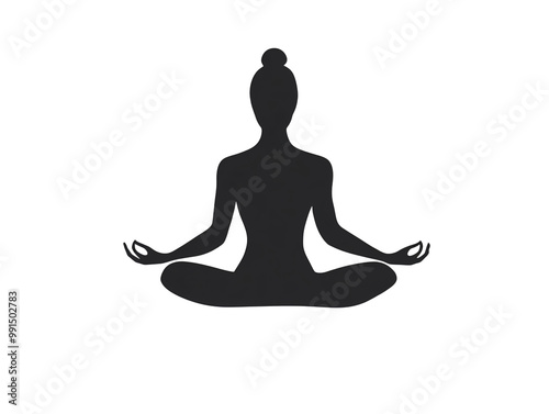 a silhouette of a woman sitting in a yoga pose